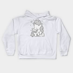 Soft Unicorn (Monochrome Grey) Kids Hoodie